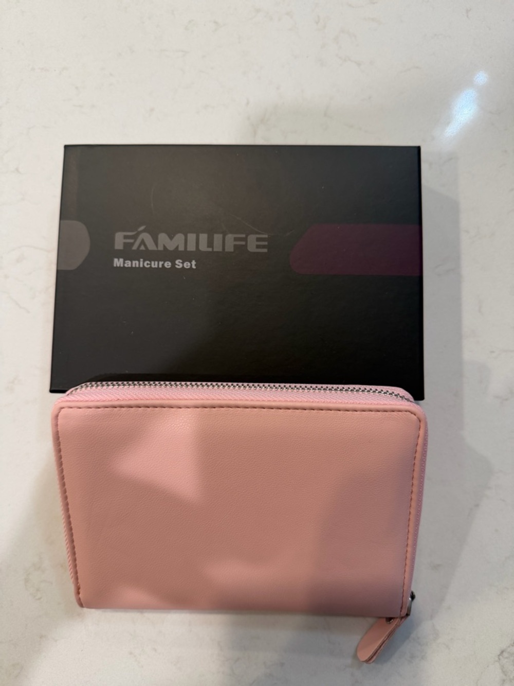 Familife Pink Manicure Set with Zip Case